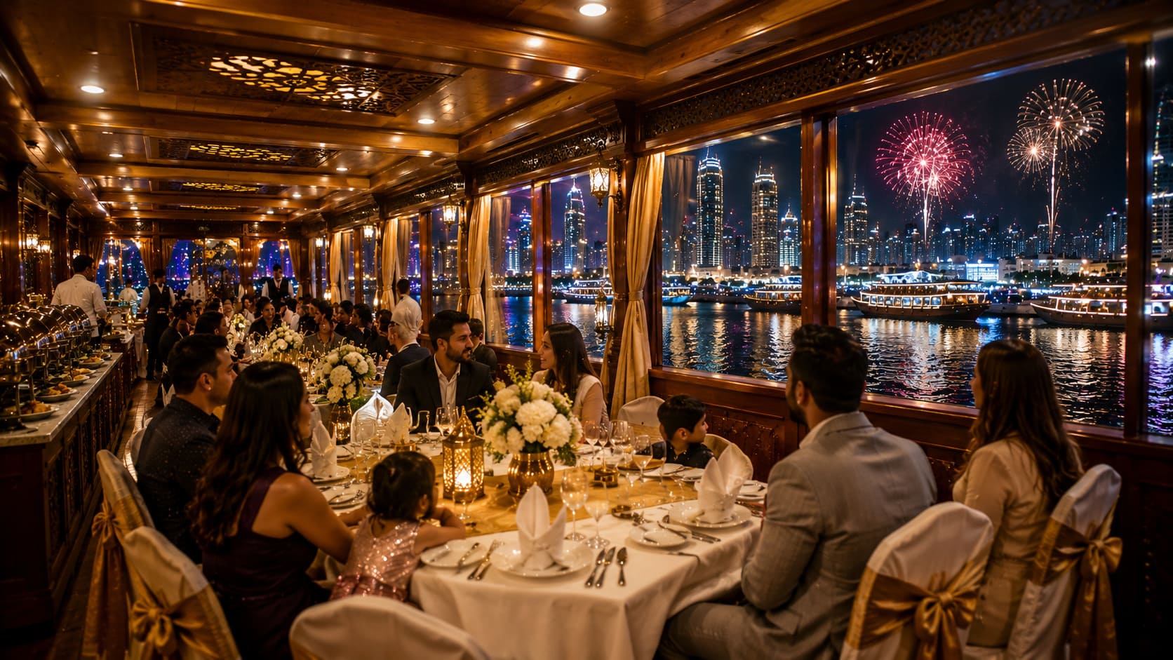 2027 New Year Eve at Dhow Cruise Dubai Marina - Lower Deck