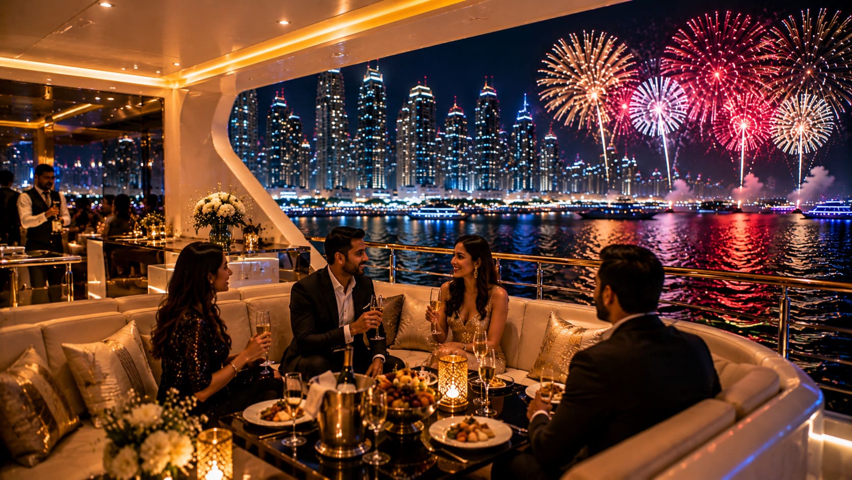 New Year Party Dubai Marina 2027 at Monaliza Premium Catamaran - VIP